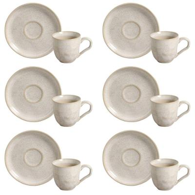 Conjunto De Xícara De Chá Com Pires 06 Peças Bio Latte Porto Brasil