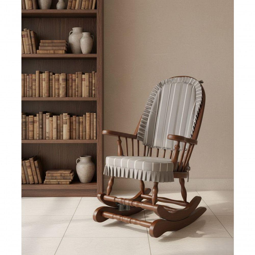 Cadeira De Balanço Alba 1,18 X 54 X 60 - Madeira Maciça - Castanho - Móveis De Gramado - 1
