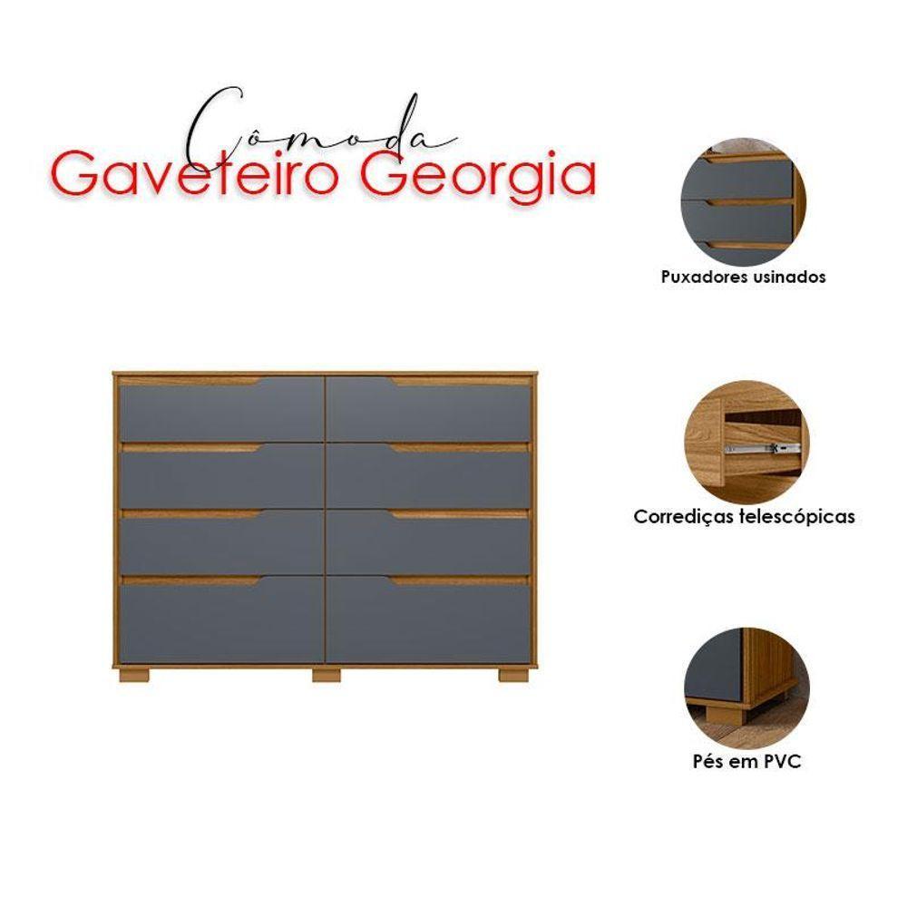 Guarda Roupa Solteiro Chile E Cômoda Georgia Freijó Cinza - Moval - 5