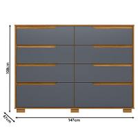 Guarda Roupa Solteiro Chile E Cômoda Georgia Freijó Cinza - Moval - 6