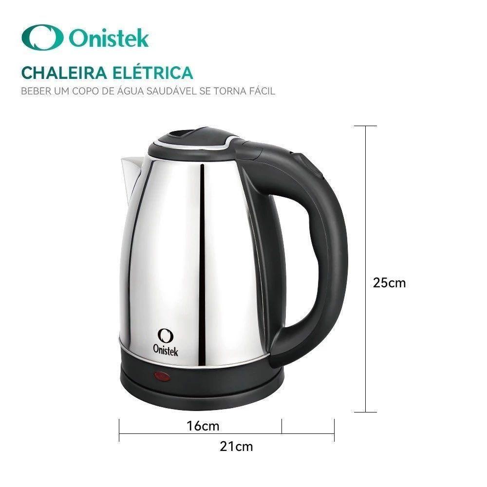 Chaleira Elétrica Onistek Original Inox 1,8l – Fervura Rápida, Segura E Automática - 110V - 6