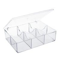Caixa Acrílica Organizadora Sachês De Chá/açúcar 6 Divisórias Domama - 1