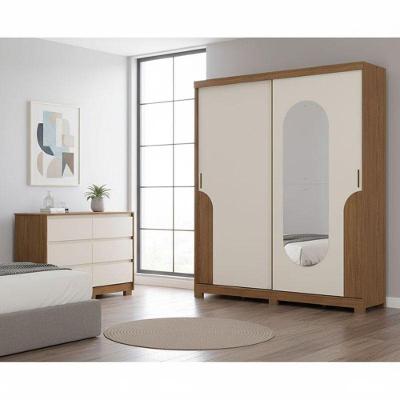 Guarda Roupa Solteiro Talles E Cômoda Ravenna Ambiente Nature Off White - Henn