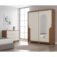 Guarda Roupa Solteiro Talles E Cômoda Ravenna Ambiente Nature Off White - Henn - 1