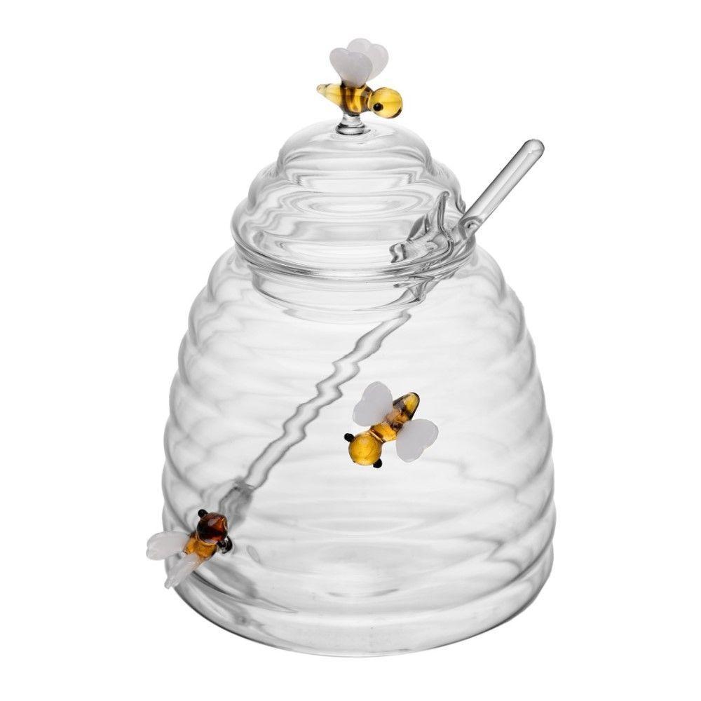 Kit Açucareiro + Meleira + Chaleira De Vidro Lovely Bee Lyor - 2