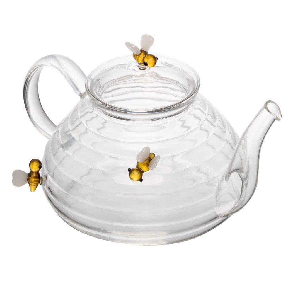 Kit Açucareiro + Meleira + Chaleira De Vidro Lovely Bee Lyor - 5