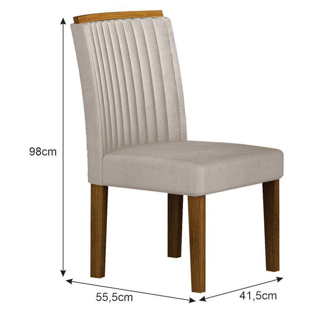 Cadeira Para Mesa De Jantar Jade Mdf Kit 2 Peças Freijó Joli Palha - Leifer Móveis - 2