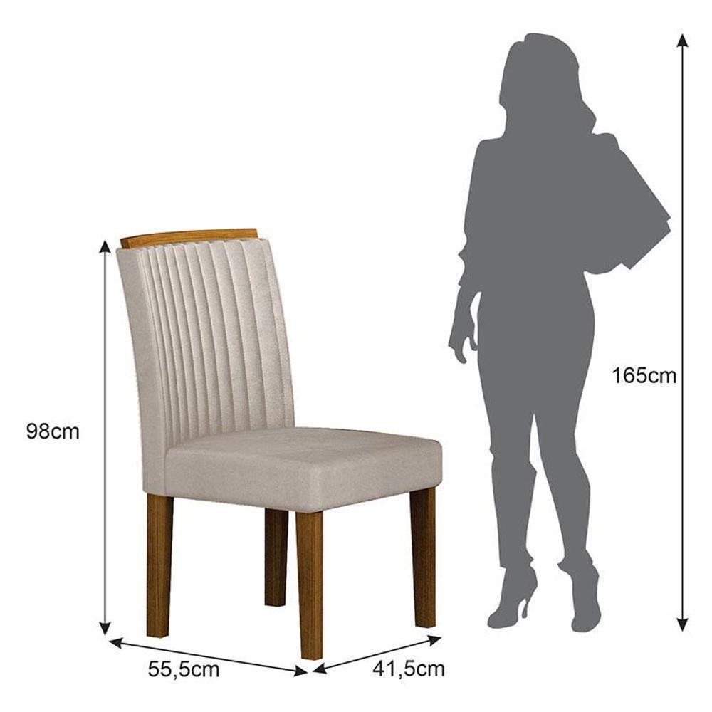 Cadeira Para Mesa De Jantar Jade Mdf Kit 2 Peças Freijó Joli Palha - Leifer Móveis - 3
