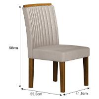 Cadeira Para Mesa De Jantar Jade Mdf Kit 2 Peças Freijó Joli Palha - Leifer Móveis - 2