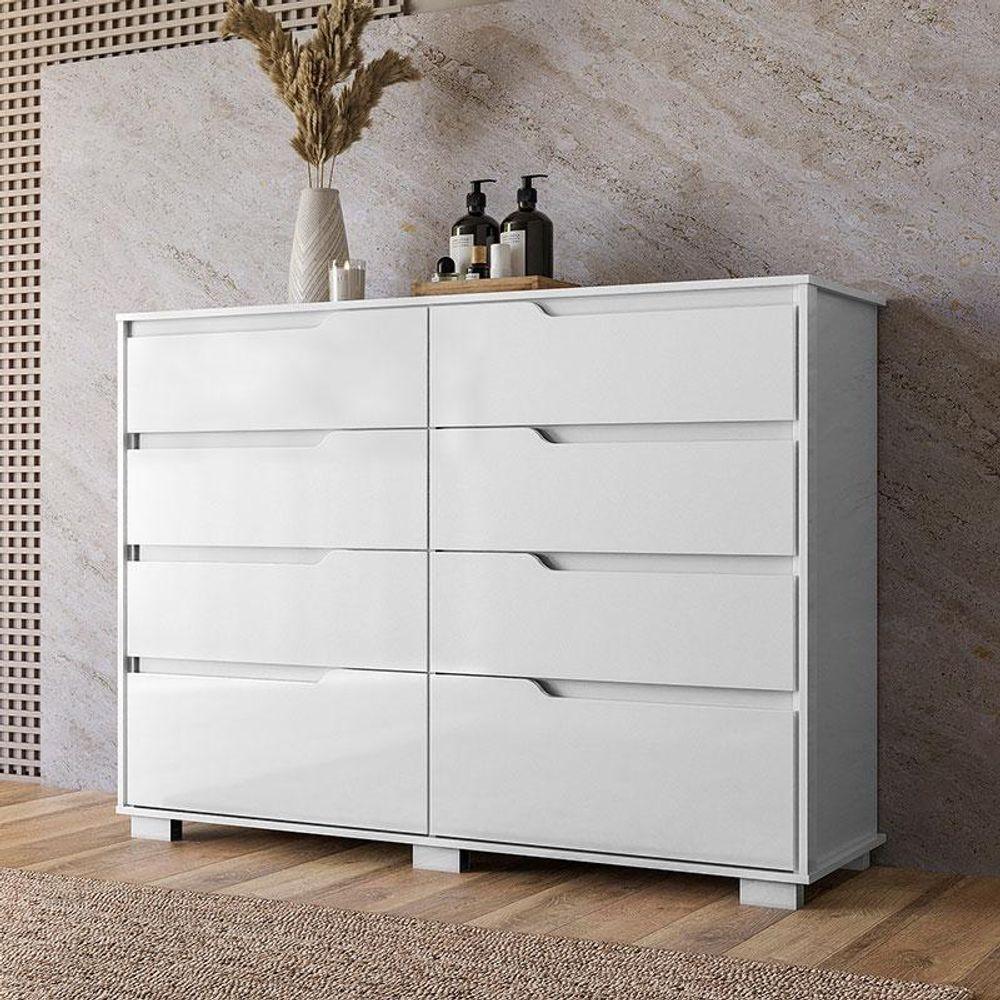 Cômoda Gaveteiro Georgia Branco Brilho - Moval - 2