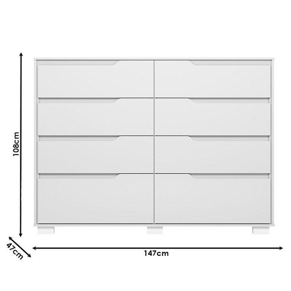 Cômoda Gaveteiro Georgia Branco Brilho - Moval - 3