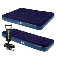 Kit 1 Colchão Inflável Casal E Solteiro Flocked Comfort Com Bomba Manual Vg Plus - 1