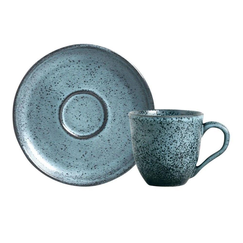 Conjunto De Xícara De Chá Com Pires 06 Peças Bio Night Sky Porto Brasil - 2