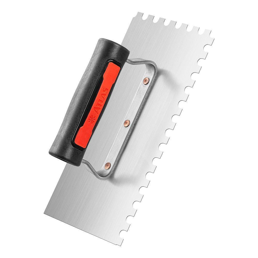 Desempenadeira De Aço Temperado Dentada Atlas 12x25cm - At145 - 1