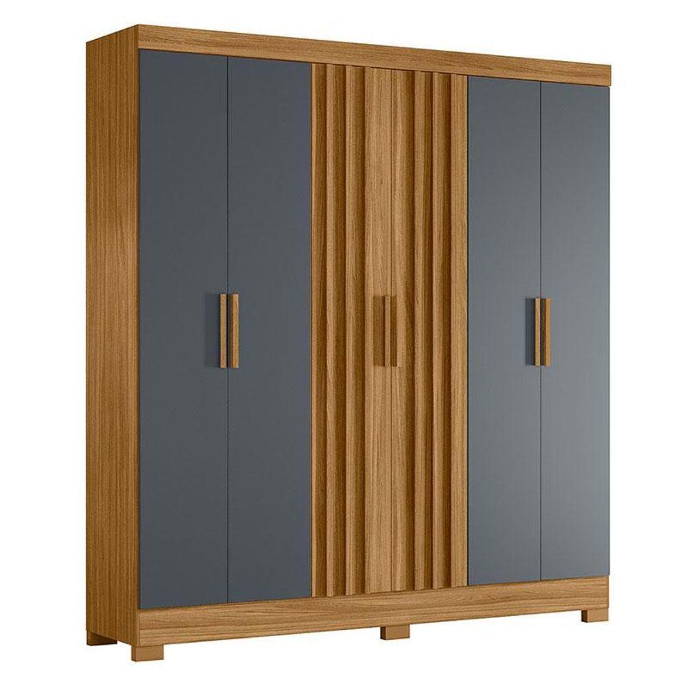 Guarda Roupa Casal Valença E Cômoda Georgia Freijó Cinza - Moval - 2