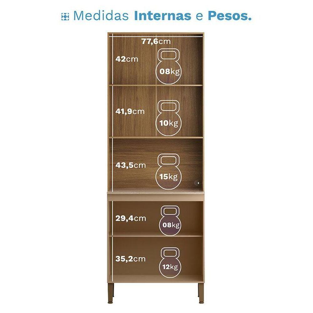 Armário Paneleiro 4 Portas Art 6010 Freijó Vanilla Abs Preto - Kits Paraná - 2