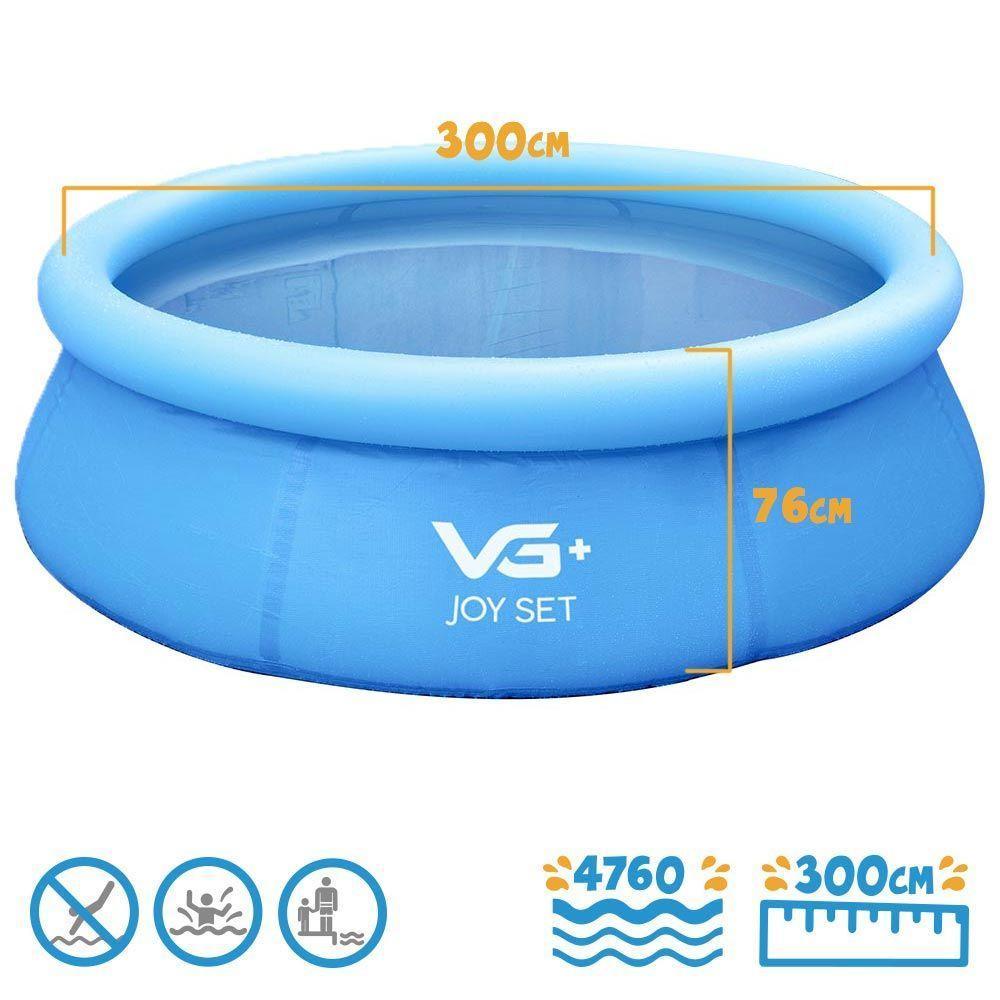 Piscina Inflável Joy Set 4760 L Circular 300 Cm Com Capa Filtro Bomba Forro Vg Plus 220v - 4