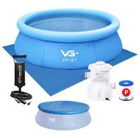 Piscina Inflável Joy Set 4760 L Circular 300 Cm Com Capa Filtro Bomba Forro Vg Plus 220v - 1