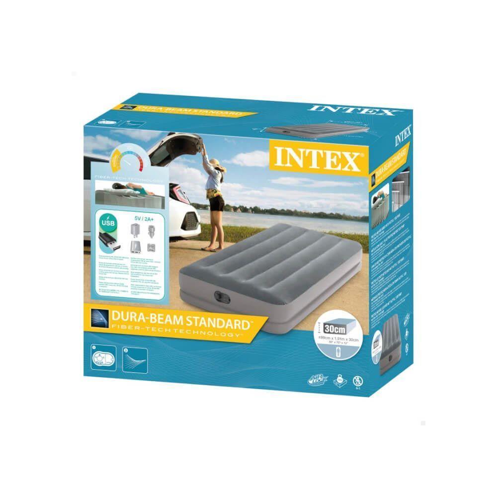 Colchão Inflável Solteiro Dura Beam Prestige Standard Bomba Usb Intex - 3