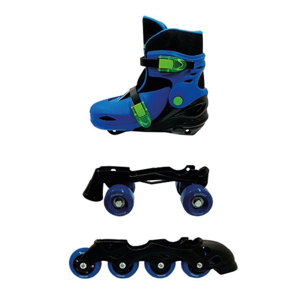 Patins 4 Rodas 2 Em 1 E Acessórios Azul Tamanho 34 Ao 37 Ajustável Fenix - 2