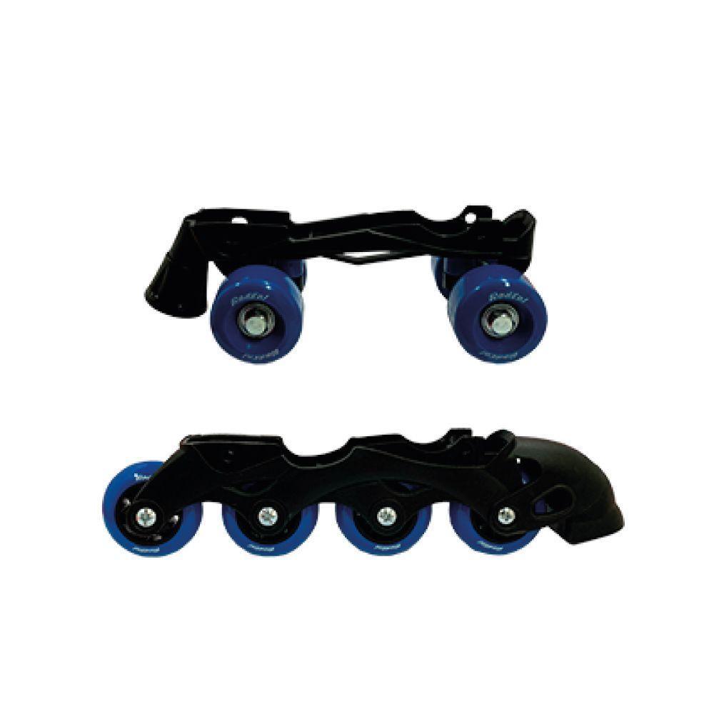 Patins 4 Rodas 2 Em 1 E Acessórios Azul Tamanho 34 Ao 37 Ajustável Fenix - 4