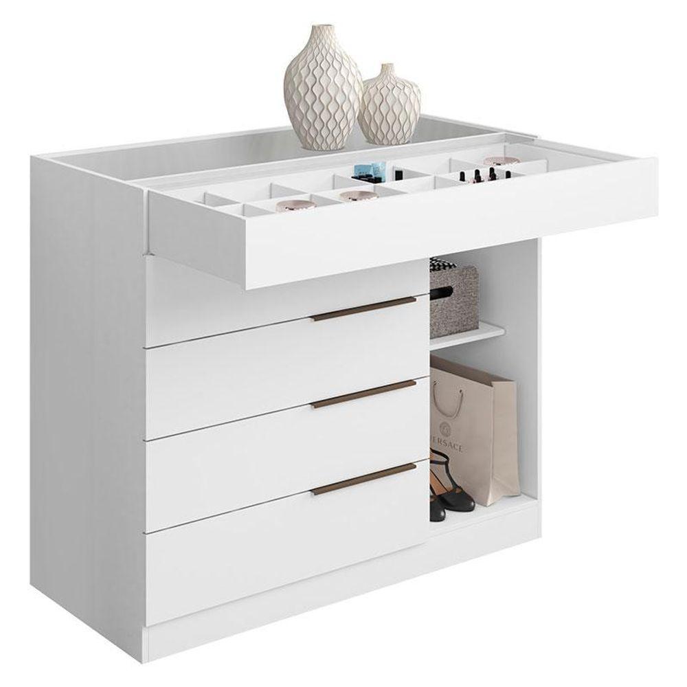 Guarda Roupa Casal Nápole 2045149 E Armário Multiuso New 2000192 E Cômoda Sevilha Branco - Aramóveis - 9