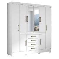 Guarda Roupa Casal Nápole 2045149 E Armário Multiuso New 2000192 E Cômoda Sevilha Branco - Aramóveis - 2