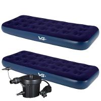 Kit 2 Colchões Infláveis Solteiro Flocked Comfort Com Bomba Elétrica Vg Plus 110v - 1