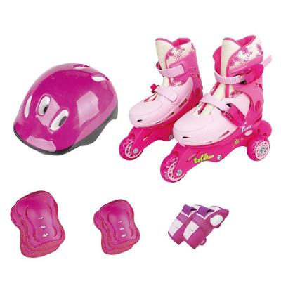 Patins Triline Com Kit Proteção Rosa Tamanho 26 Ao 29 Ajustável Fenix