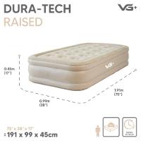 Colchão Inflável Solteiro Raised Com Inflador Lítio Usb Vg Plus Bege - 6