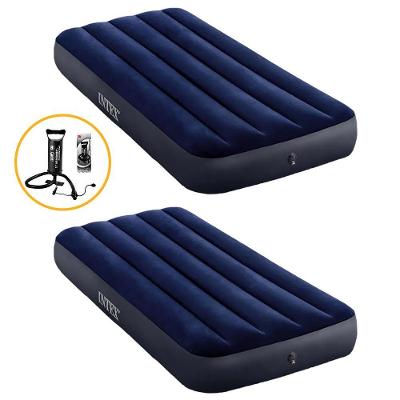 Kit Com 2 Colchões Infláveis Solteiro Downy Junior + 1 Bomba Manual Intex