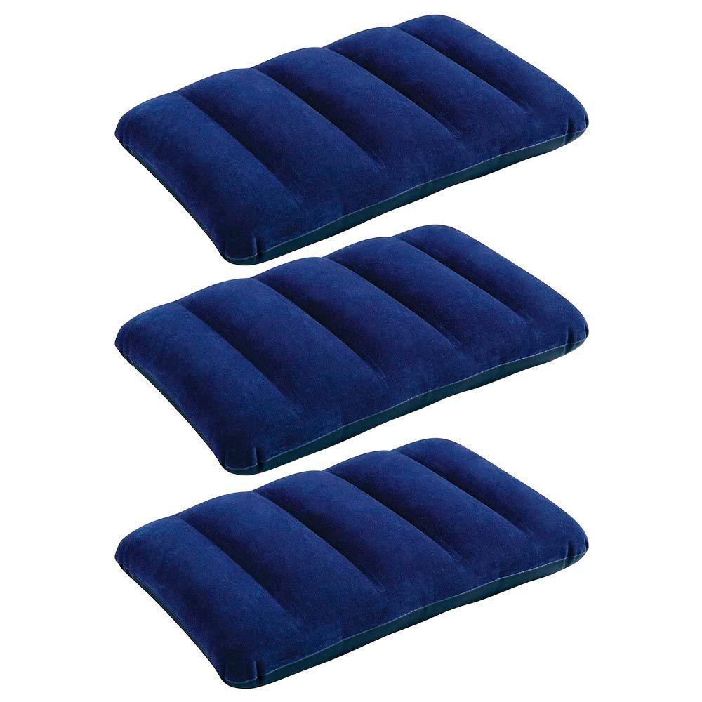 Kit 3 Travesseiros Inflável Intex Camping Viagem Cama Colchão Praia - 1