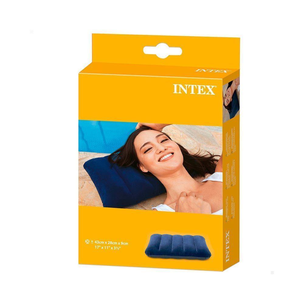 Kit 3 Travesseiros Inflável Intex Camping Viagem Cama Colchão Praia - 3