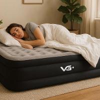 Colchão Inflável Casal Queen Raised Com Bomba Lítio Usb Vg Plus Preto - 2