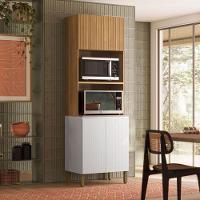 Armário Paneleiro Art 6007 Duplo Forno Freijó ártico Riscatto - Kits Paraná - 3