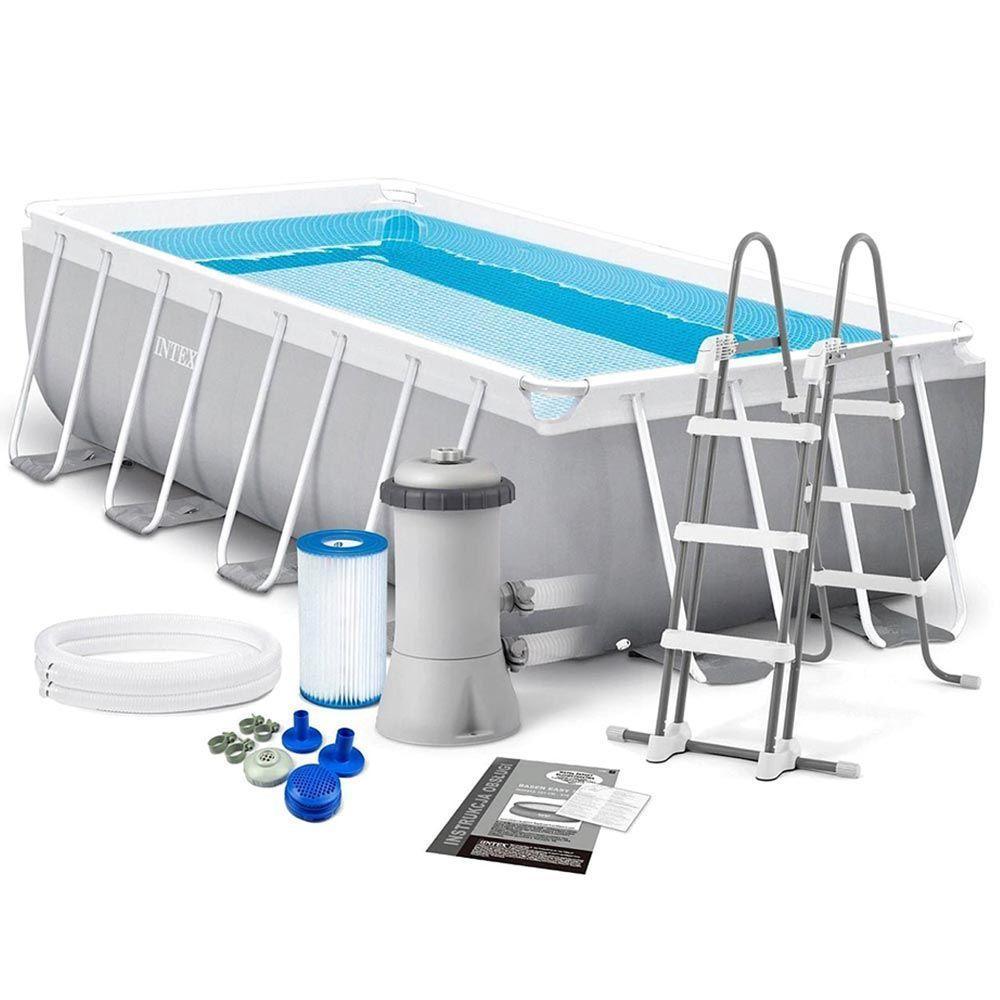 Piscina Estrutural Retangular 10.874 Litros Completa - Intex - 1