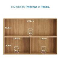 Armário Aéreo Art 6003 2 Portas De Vidro 120 Cm Freijó Abs Preto - Kits Paraná - 3