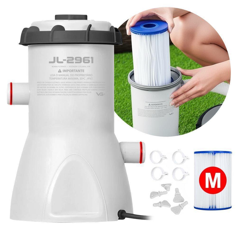 Bomba Filtrante 2.006 L/h Para Piscina Inflável E Estrutural Filtro Vg Plus 110v - 1