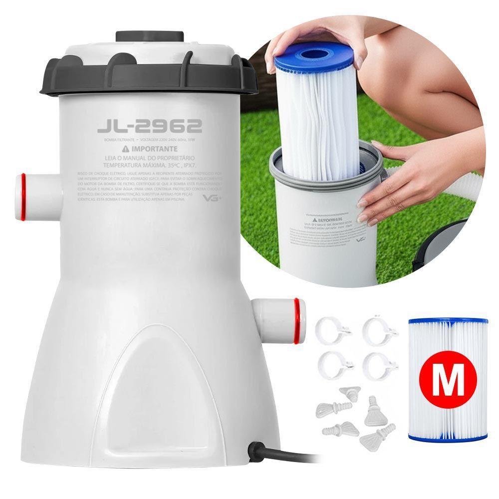 Bomba Filtrante 2.006 L/h Para Piscina Inflável E Estrutural Filtro Vg Plus 220v - 1