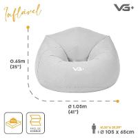 Kit 4 Poltrona Inflável Puff Lazy Fashion Aveludado Assento Pufe Vg Plus Cinza - 7