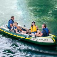 Bote Inflável Seahawk 4 Pessoas 400 Com Remos Capota Teto Removível Intex - 2