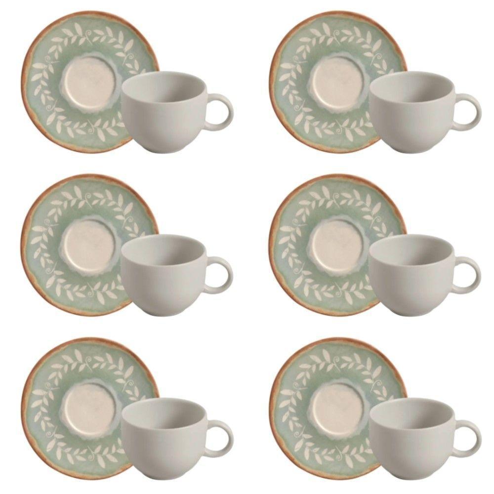 Conjunto De Xícara De Chá Com Pires 06 Peças Coup New Mediterrâneo Porto Brasil - 1