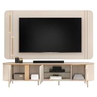 Rack Bancada Com Painel Ariana Off White - Dj Móveis