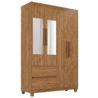Guarda-roupa De Solteiro Madri 4 Portas 2 Gavetas Com Espelho - 1