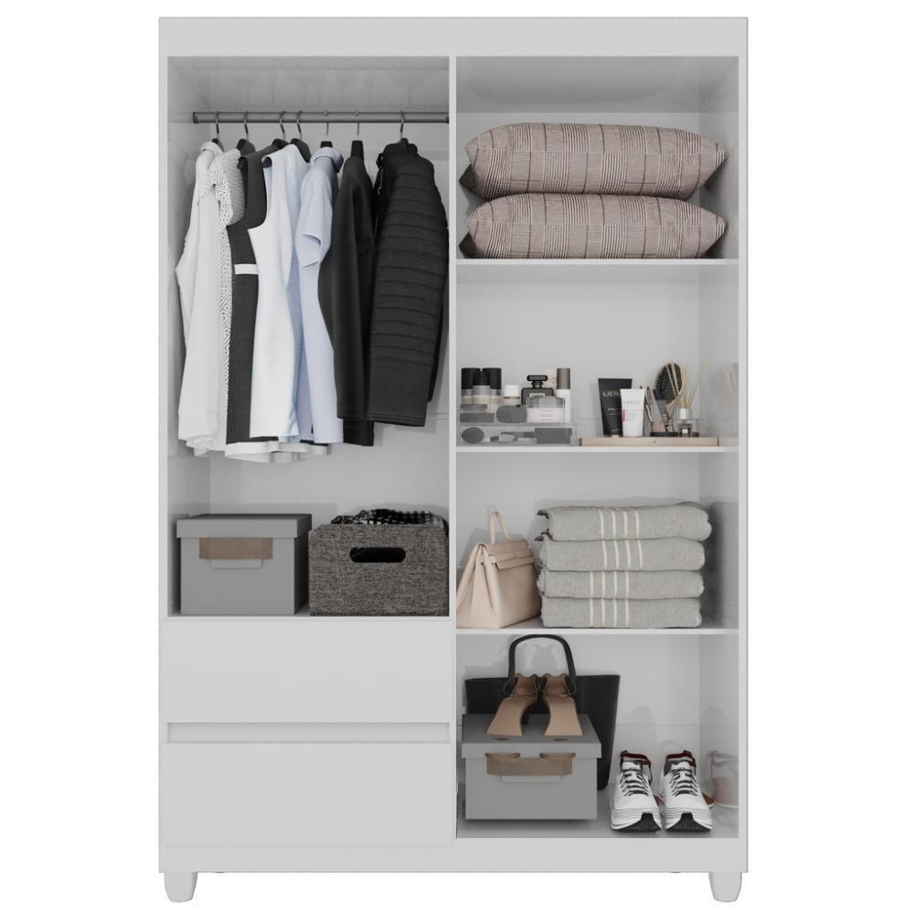 Guarda-roupa De Solteiro Madri 4 Portas 2 Gavetas Com Espelho - 8