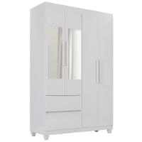 Guarda-roupa De Solteiro Madri 4 Portas 2 Gavetas Com Espelho - 1