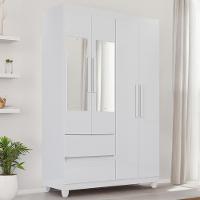 Guarda-roupa De Solteiro Madri 4 Portas 2 Gavetas Com Espelho - 2