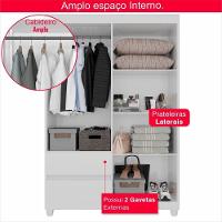 Guarda-roupa De Solteiro Madri 4 Portas 2 Gavetas Com Espelho - 9
