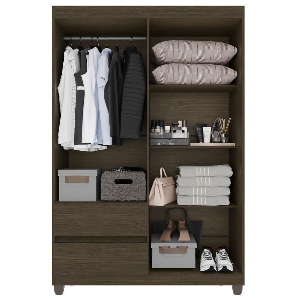 Guarda-roupa De Solteiro Madri 4 Portas 2 Gavetas Com Espelho - 8