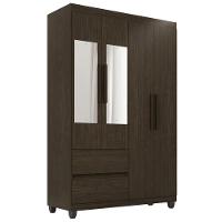 Guarda-roupa De Solteiro Madri 4 Portas 2 Gavetas Com Espelho - 1